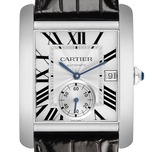 Photo of Cartier Tank MC Steel Silver Dial Mens Watch W5330003 Card