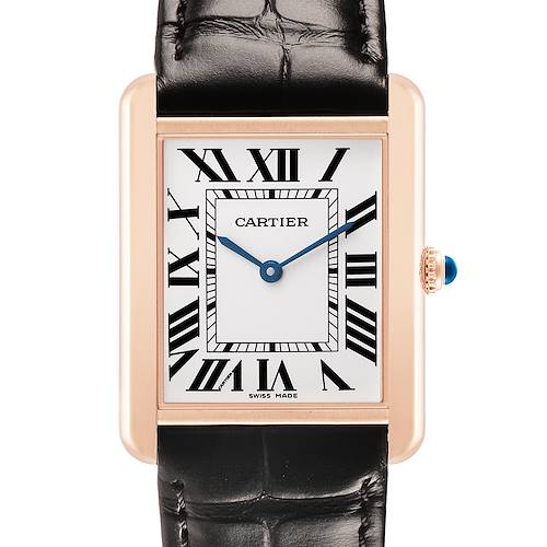 Photo of Cartier Tank Solo Large Rose Gold Mens Watch W5200025 Card