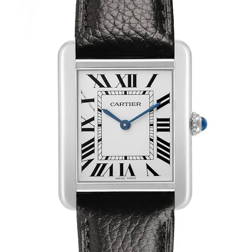 Photo of Cartier Tank Solo Steel Silver Roman Dial Ladies Watch W1018255 Card