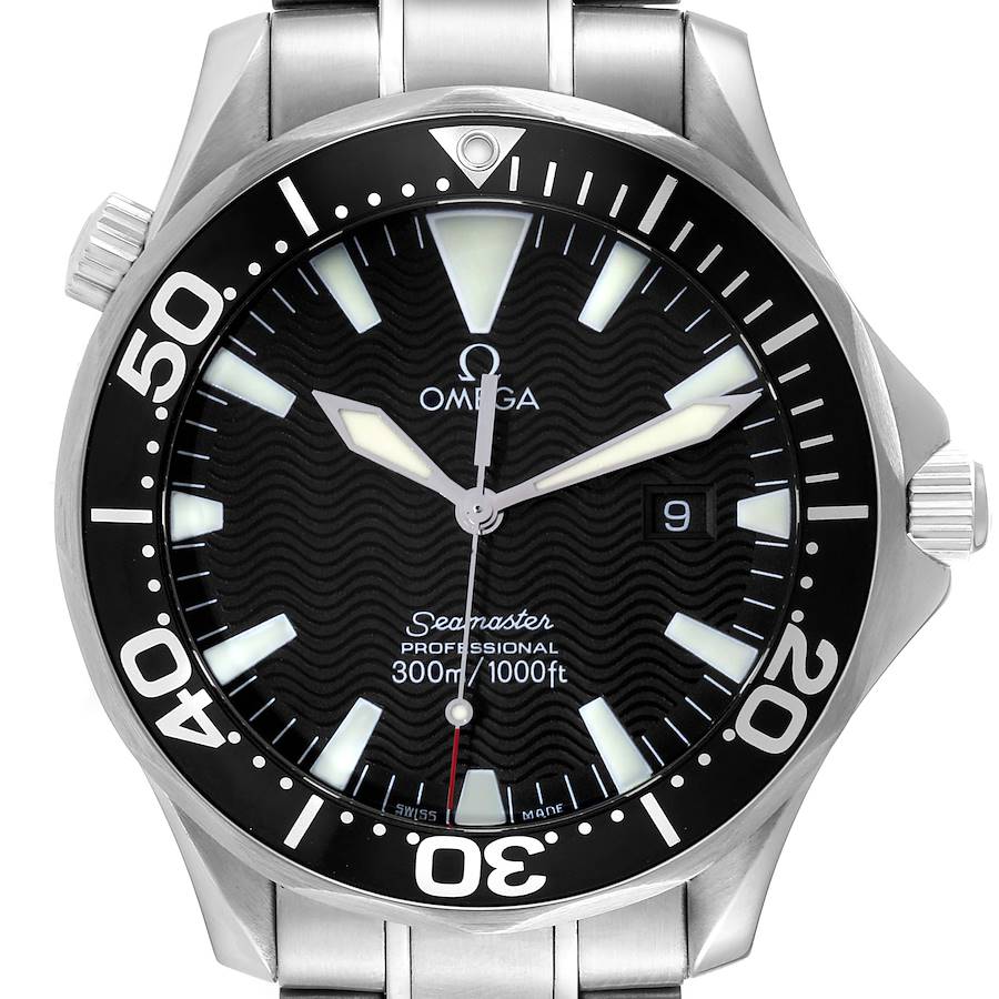 Omega Seamaster 41mm Black Dial Steel Mens Watch 2264.50.00 Card SwissWatchExpo