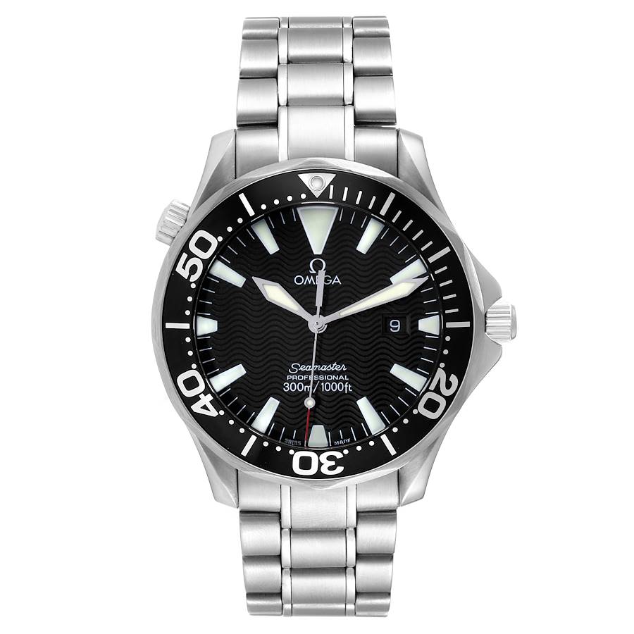 Omega Seamaster 41mm Black Dial Steel Mens Watch 2264.50.00 Card