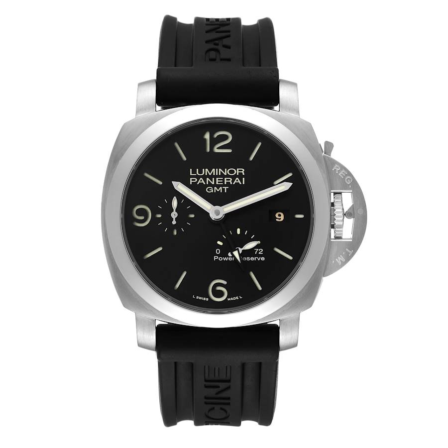 Panerai Luminor GMT 1950 3 Days Power Reserve Steel Mens Watch PAM00321