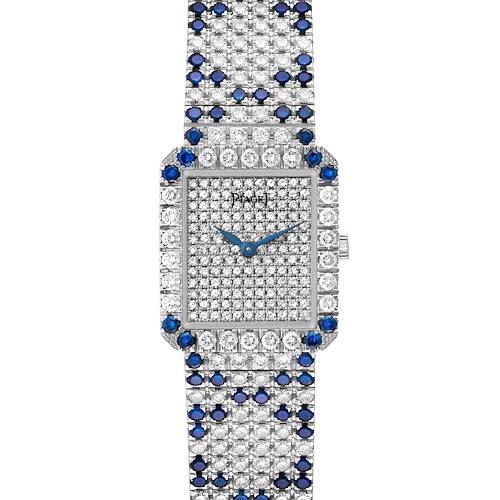 Photo of Piaget Protocole Exceptional White Gold Pave Diamond Sapphire Ladies Watch 83541