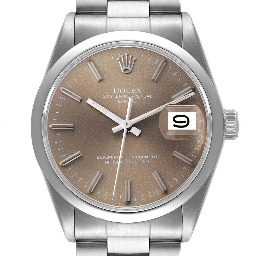 Rolex Date Stainless Steel Grey Sigma Dial Vintage Mens Watch 1500 SwissWatchExpo