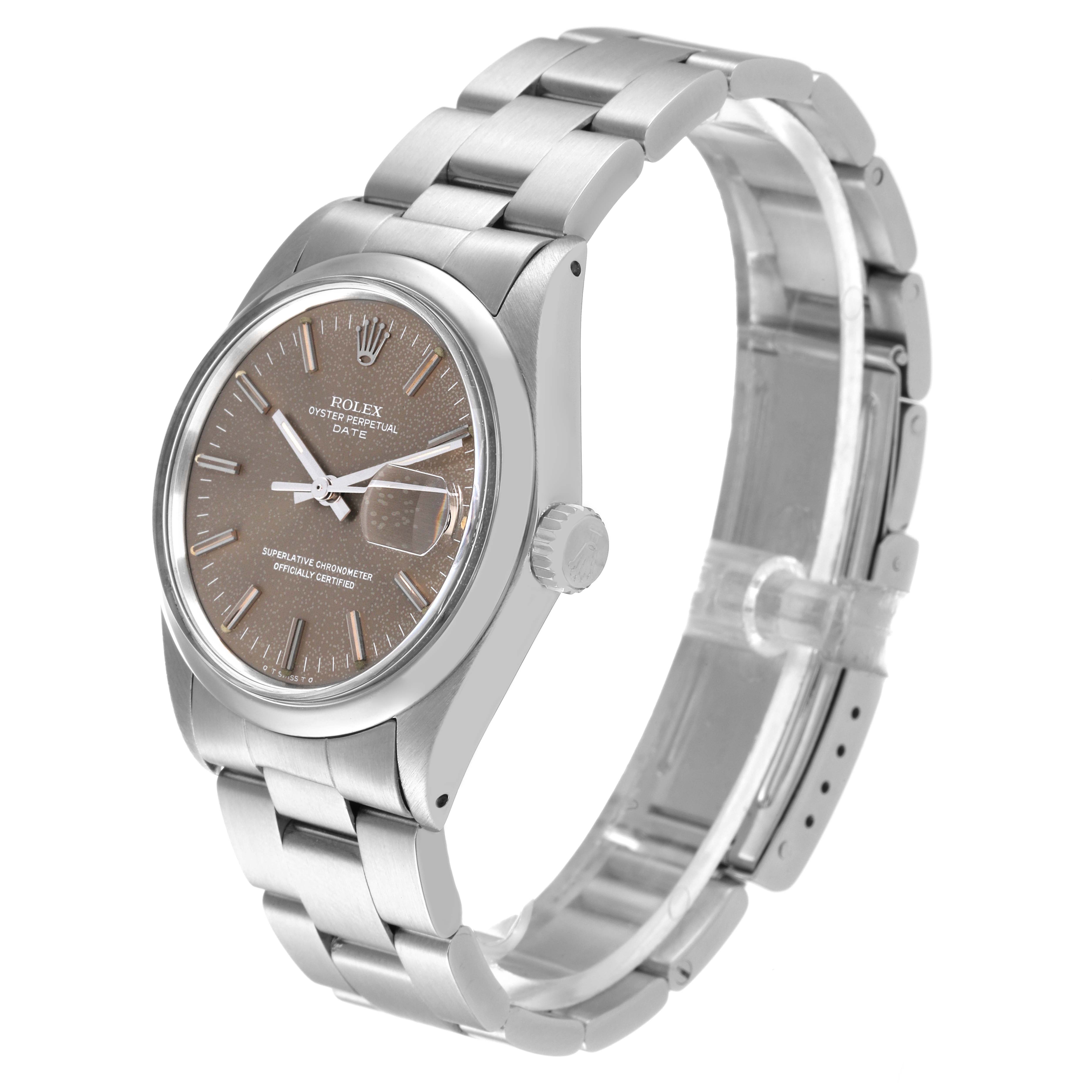 The Rolex Vintage Collection 1500 Men's Stainless Steel Grey Dial 1500 Men's Stainless Steel Grey Dial model is shown in a side angle, displaying the watch face, crown, and bracelet.