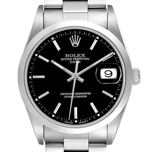 Photo of Rolex Date Steel Black Dial Mens Watch 15200