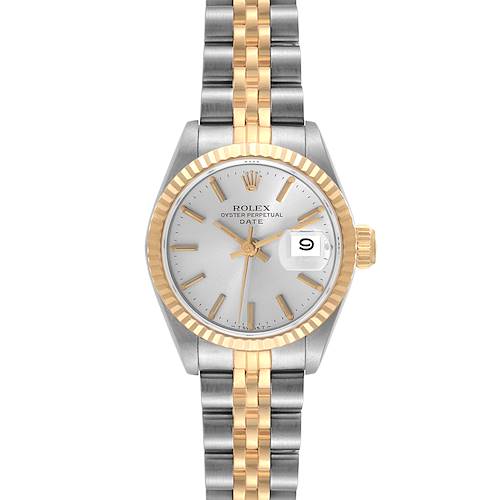 Photo of Rolex Date Steel Yellow Gold Silver Dial Ladies Watch 69173