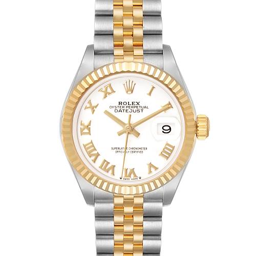 Photo of Rolex Datejust 28 Steel Yellow Gold White Dial Ladies Watch 279173