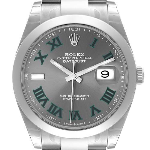 Photo of Rolex Datejust 41 Grey Green Wimbledon Dial Steel Mens Watch 126300 Unworn