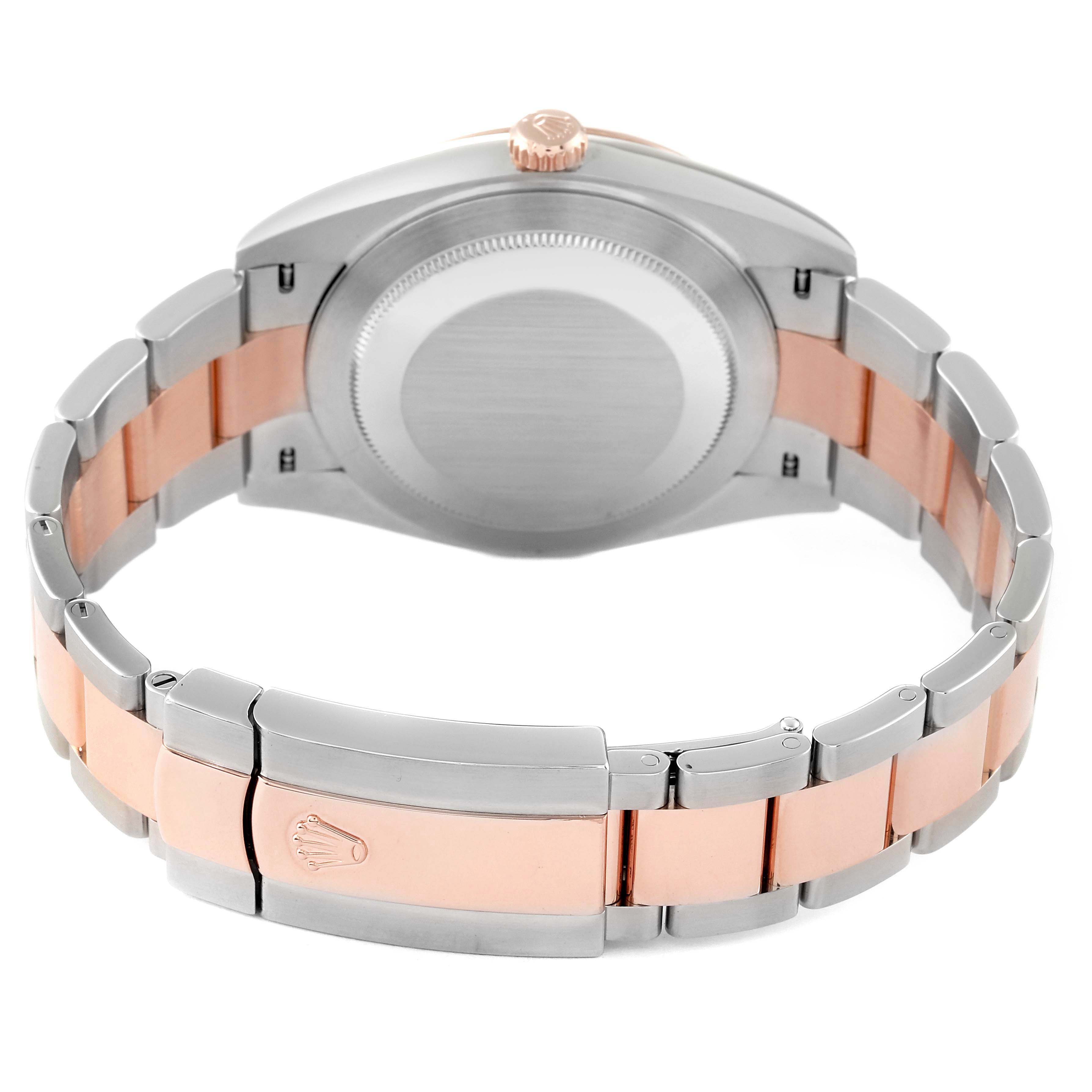 The image shows the back view of a Rolex Datejust 41 126331 Men's Steel and Gold (two tone) Brown Dial 126331 Men's Steel and Gold (two tone) Brown Dial watch, highlighting the case and bracelet with a two-tone finish.