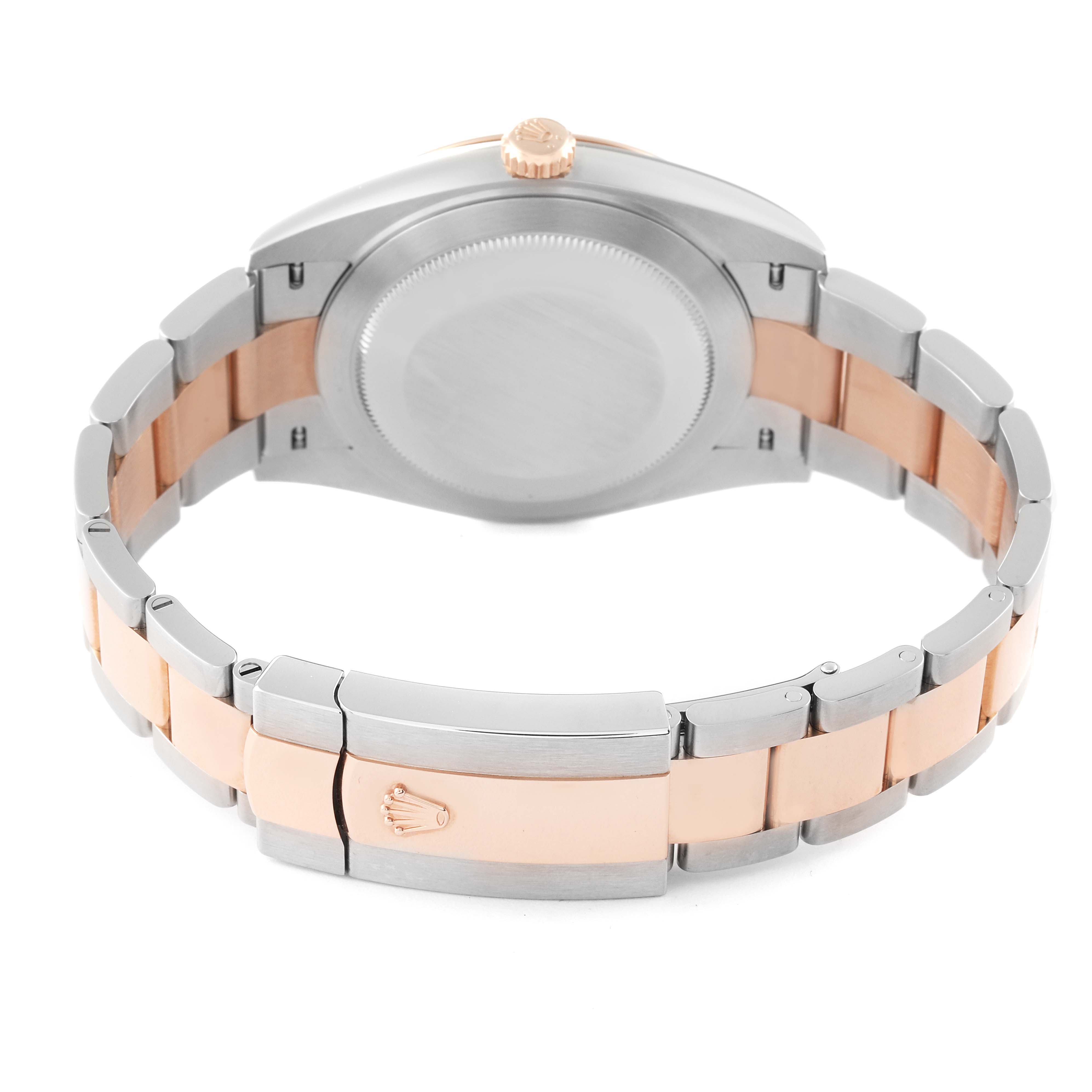 The image shows the back view of the Rolex Datejust 41 126301 Men's Steel and Gold (two tone) Grey Dial 126301 Men's Steel and Gold (two tone) Grey Dial, highlighting the case back, crown, and two-tone bracelet.