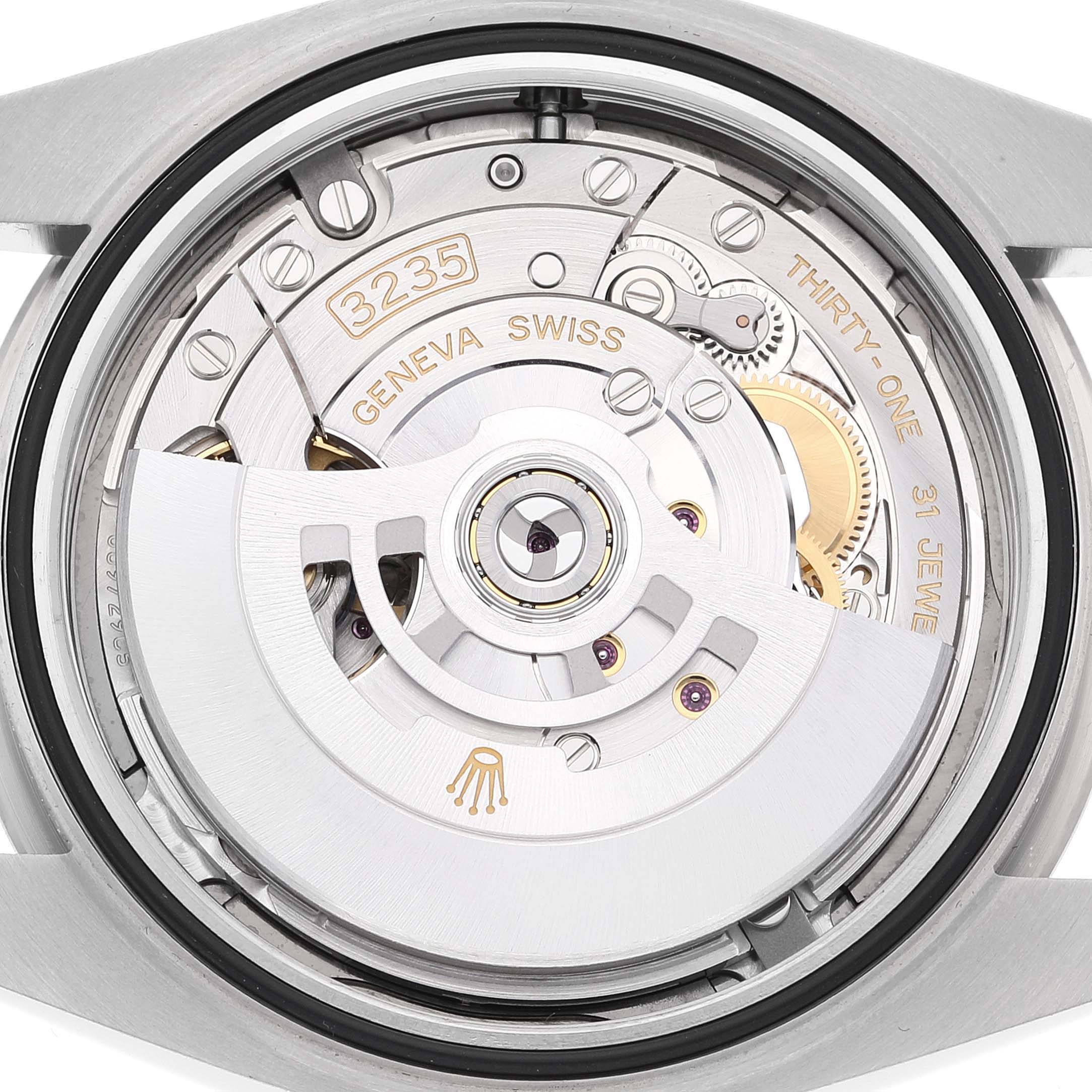 This image shows the caseback view of the Rolex Datejust 41 126334 Men's Stainless Steel Grey Dial 126334 Men's Stainless Steel Grey Dial model, highlighting the intricate movement and rotor.