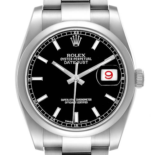 Photo of Rolex Datejust Black Dial Steel Automatic Mens Watch 116200