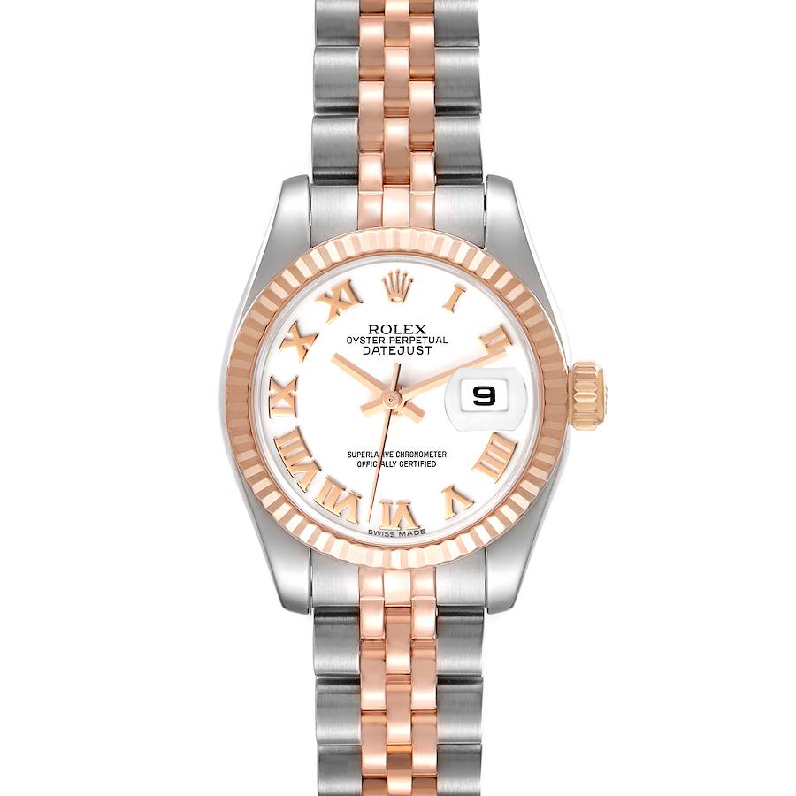 Rolex Datejust Steel Everose Gold White Dial Ladies Watch 179171 SwissWatchExpo