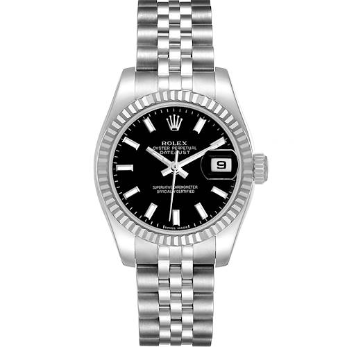 Photo of Rolex Datejust Steel White Gold Black Dial Ladies Watch 179174