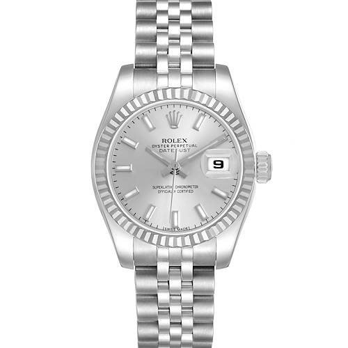 Photo of Rolex Datejust Steel White Gold Silver Dial Ladies Watch 179174