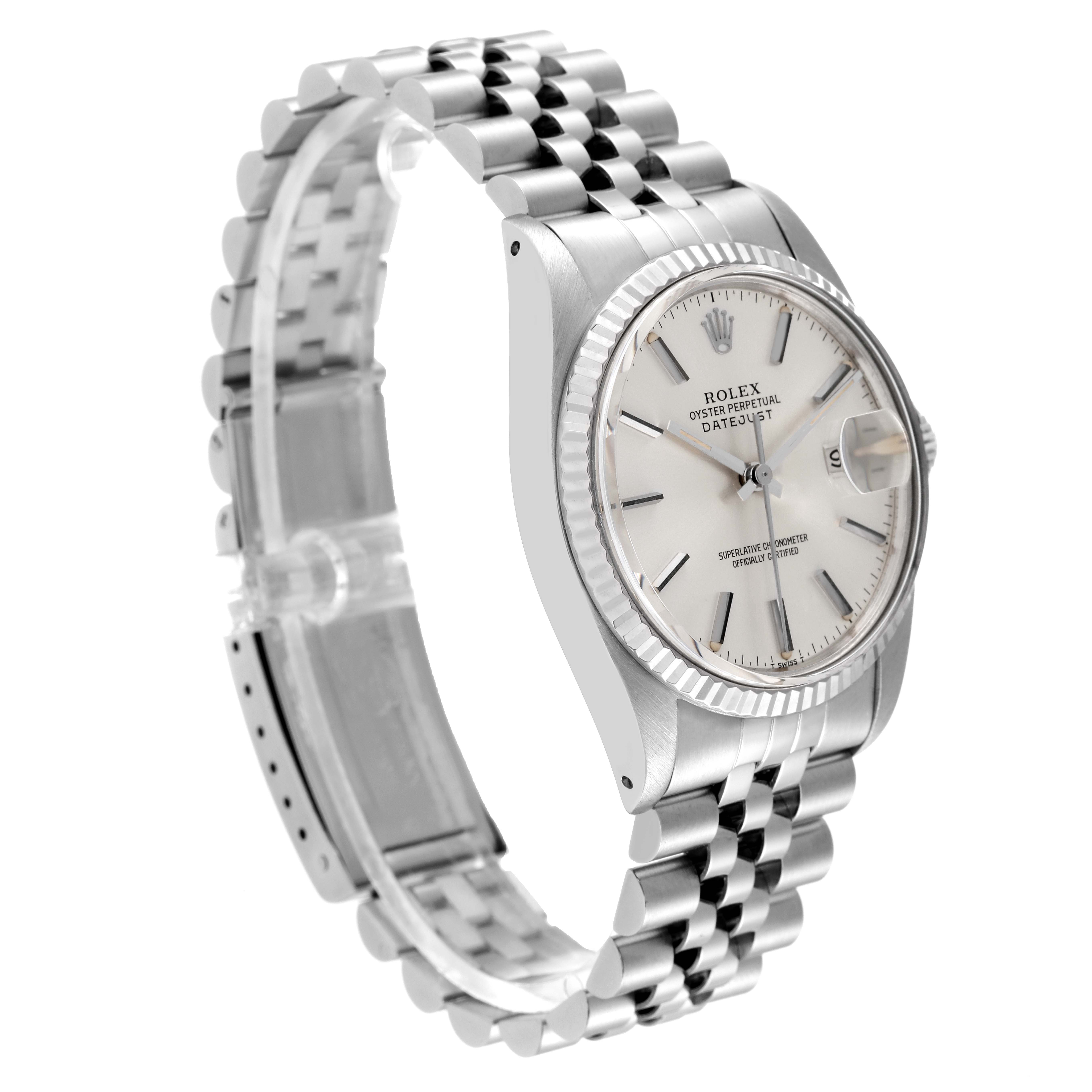 The Rolex Vintage Collection 16014 Men's Stainless Steel Silver Dial 16014 Men's Stainless Steel Silver Dial watch is shown at a three-quarter angle, displaying the face, bezel, and bracelet.