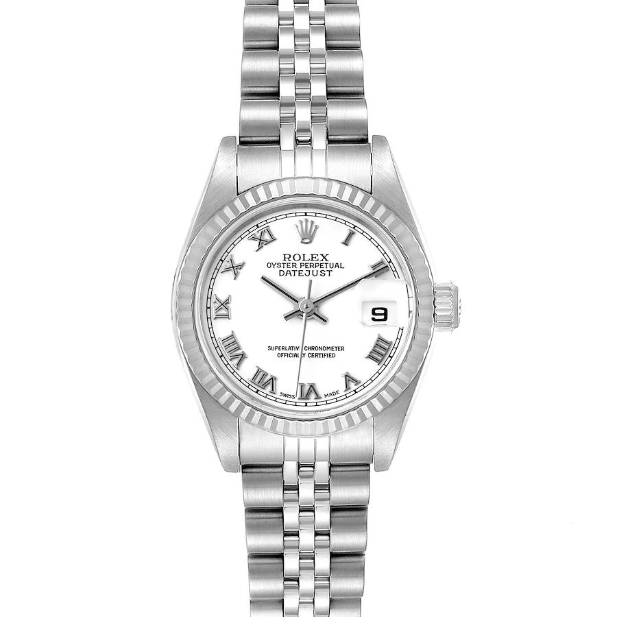 Rolex Datejust Steel White Gold White White Dial Ladies Watch 79174 Papers SwissWatchExpo