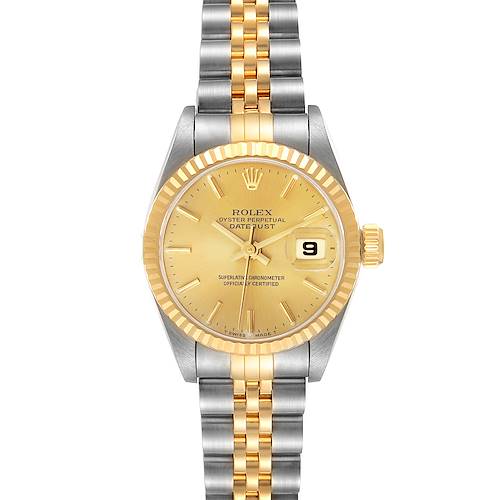 Photo of Rolex Datejust Steel Yellow Gold Fluted Bezel Ladies Watch 69173 Papers