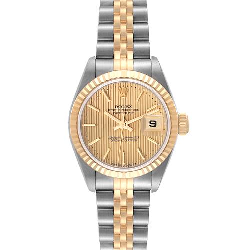 Photo of Rolex Datejust Steel Yellow Gold Tapestry Dial Ladies Watch 69173