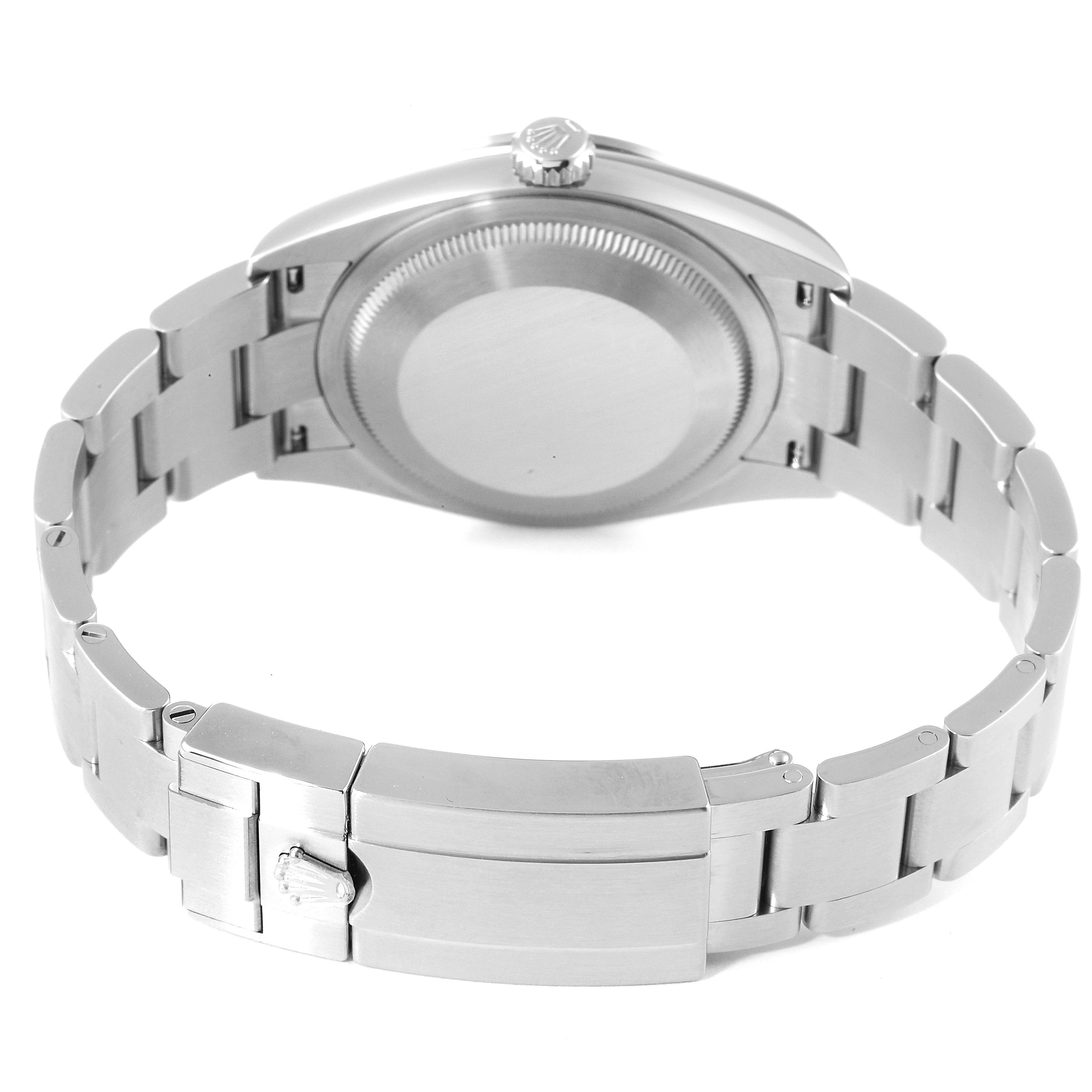 This image shows the back case and bracelet clasp of a Rolex Explorer 124270 Men
s Stainless Steel Black Dial 124270 Men
s Stainless Steel Black Dial watch, viewed from the rear.