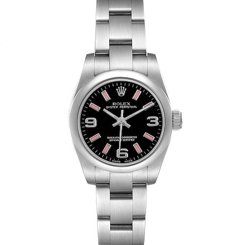 Photo of Rolex Oyster Perpetual 26 Steel Black Dial Ladies Watch 176200 Card