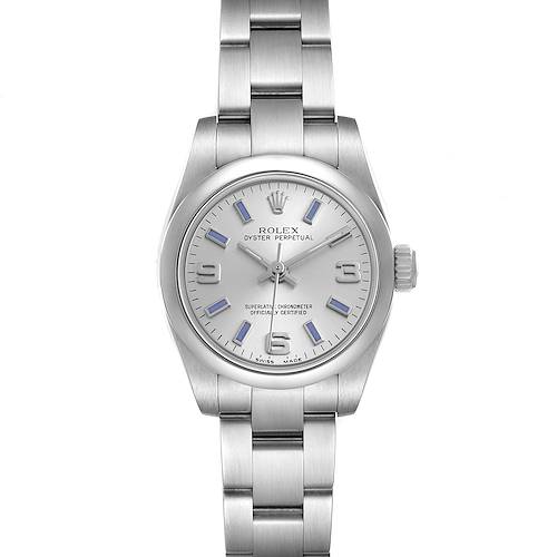 Photo of Rolex Oyster Perpetual 26 Steel Silver Dial Ladies Watch 176200 Card