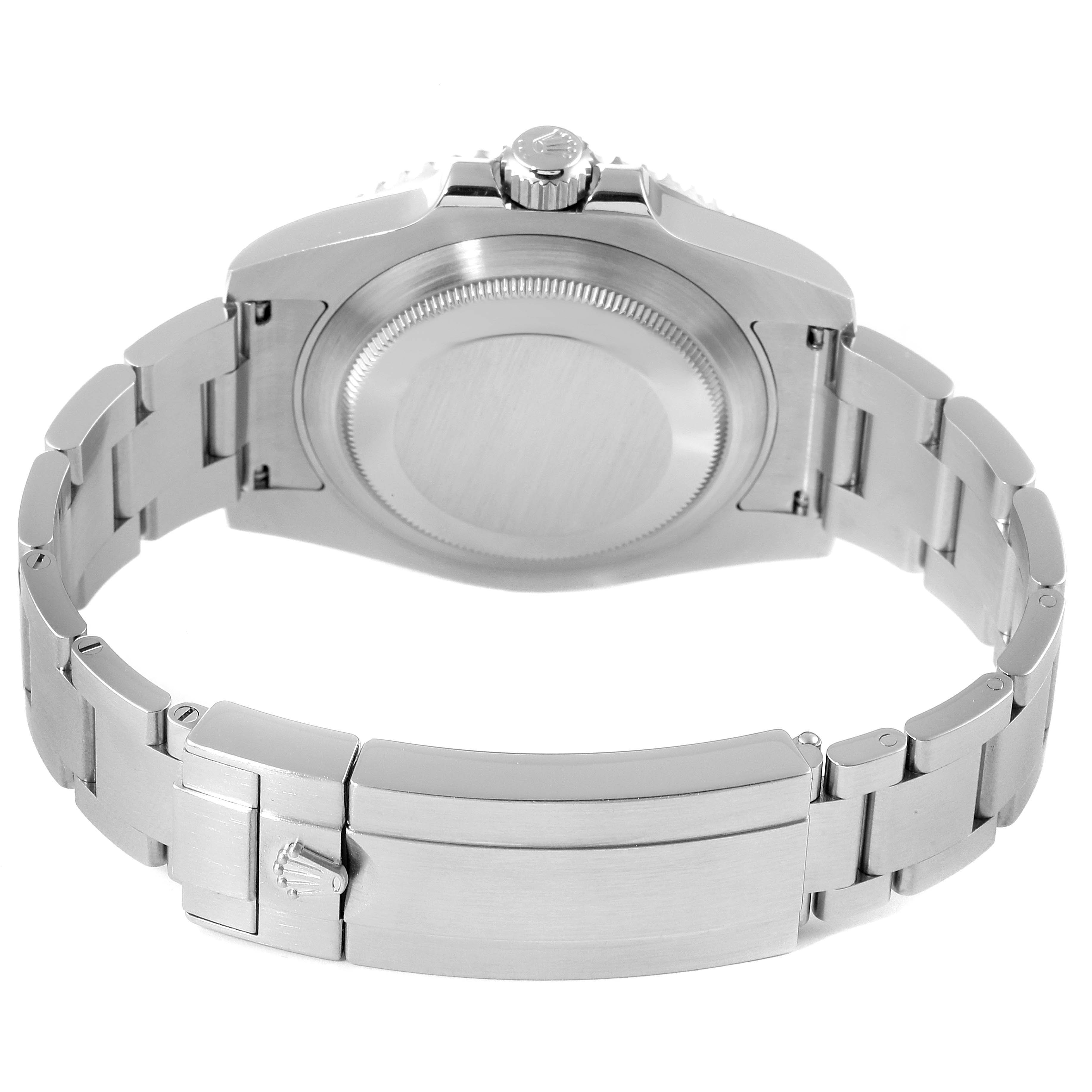 This image shows the back view of the Rolex Submariner 116610 Men's Stainless Steel Black Dial 116610 Men's Stainless Steel Black Dial, highlighting its case back, bracelet, and clasp.