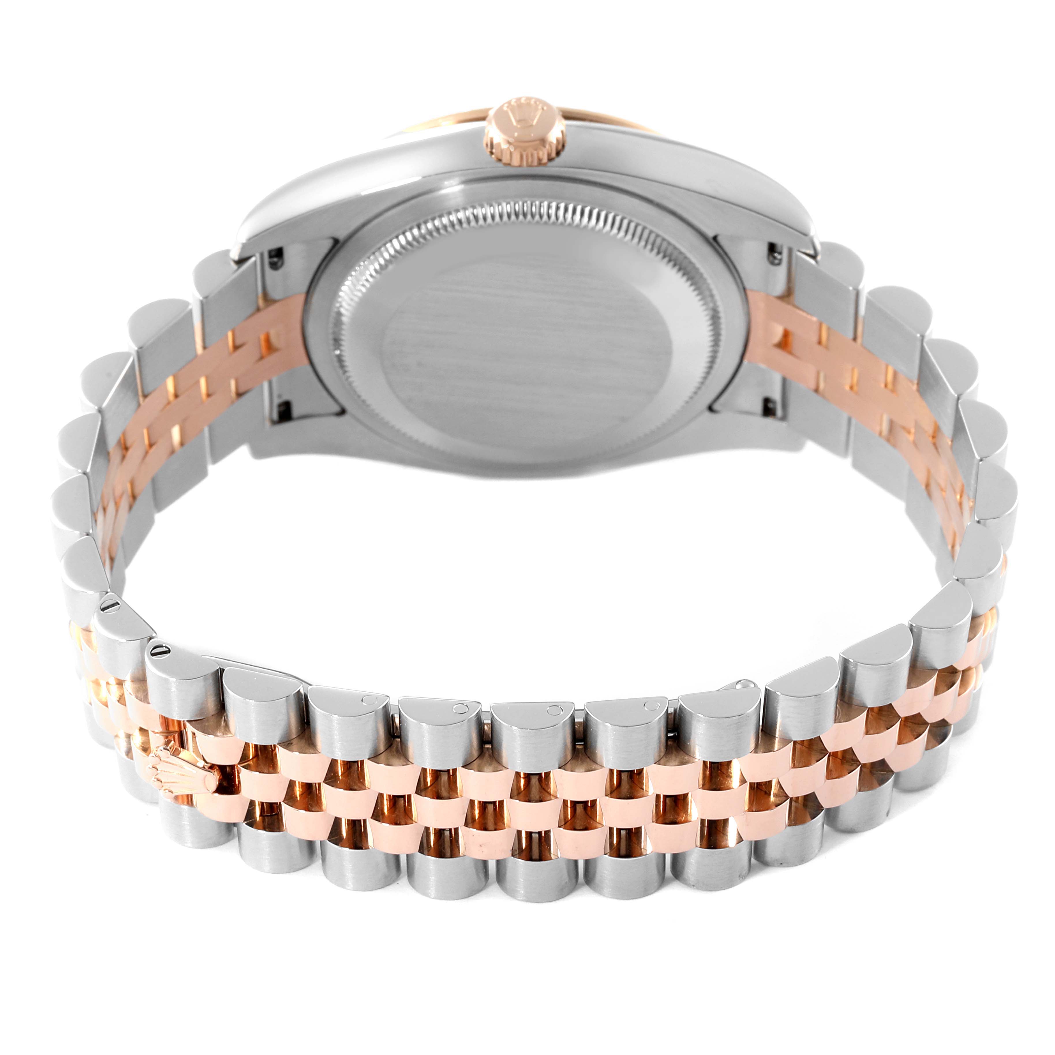 The image shows the back side and bracelet of a Rolex Turn-o-Graph 116261 Men's Steel and Gold (two tone) Black Dial 116261 Men's Steel and Gold (two tone) Black Dial watch at a rear angle.