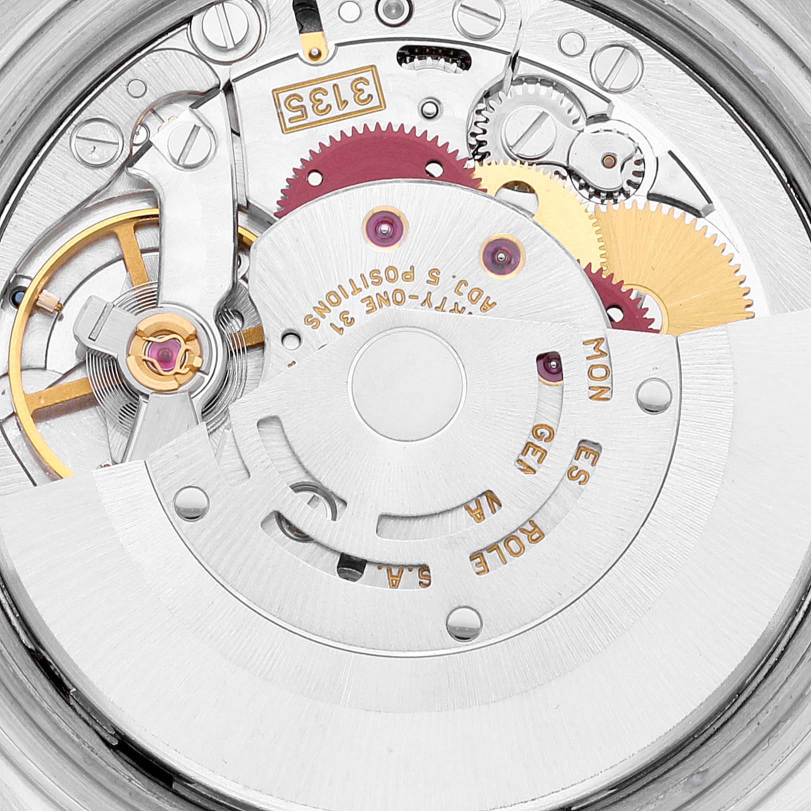 This image shows a close-up of the movement and internal mechanics of a Rolex Turn-o-Graph 16264 Men's Stainless Steel Black Dial 16264 Men's Stainless Steel Black Dial watch.