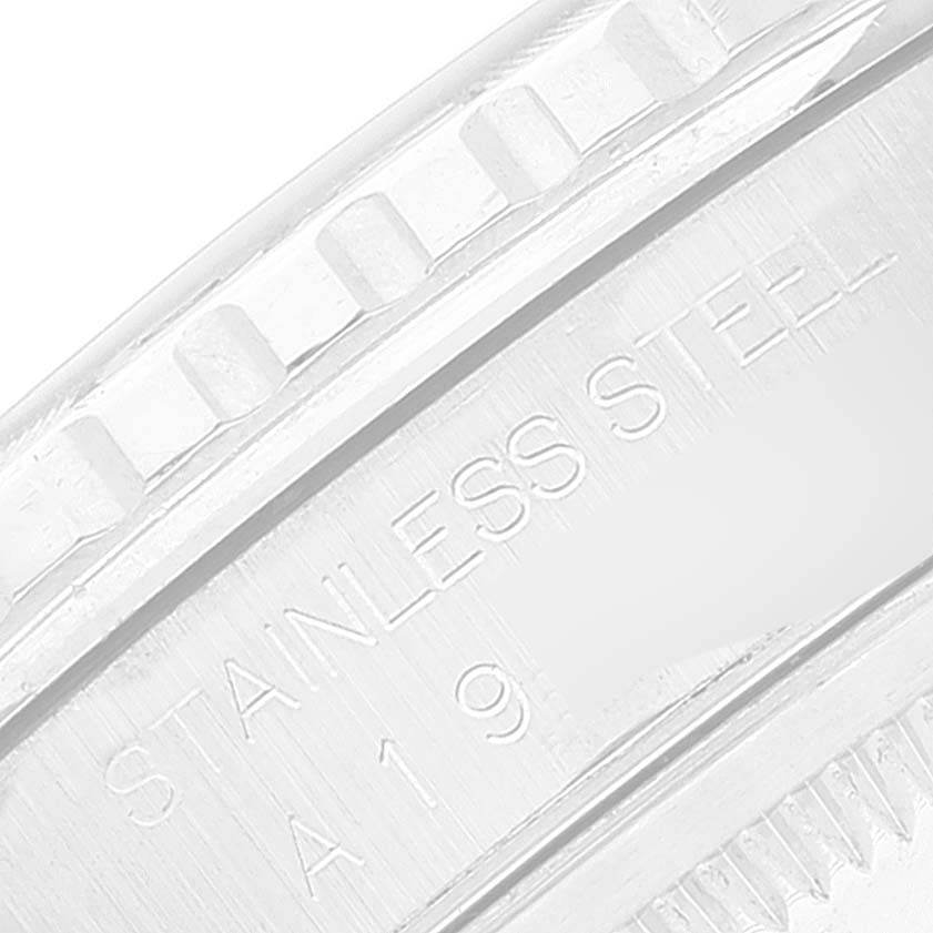 The image shows a close-up of the side of the stainless steel bezel on the Rolex Turn-o-Graph 16264 Men's Stainless Steel Black Dial 16264 Men's Stainless Steel Black Dial model.