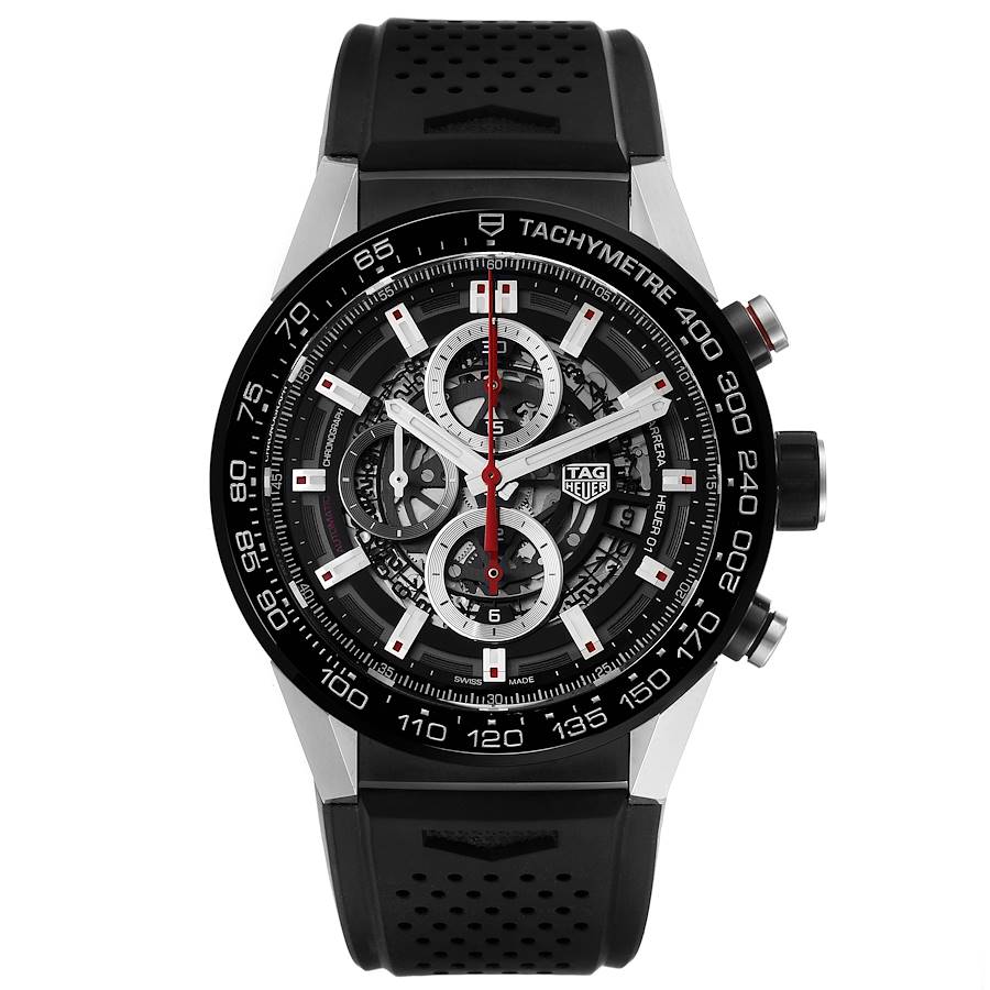 TAG Heuer Carrera Calibre Heuer 01 Skeleton Mens Watch CAR2A1Z Card SwissWatchExpo