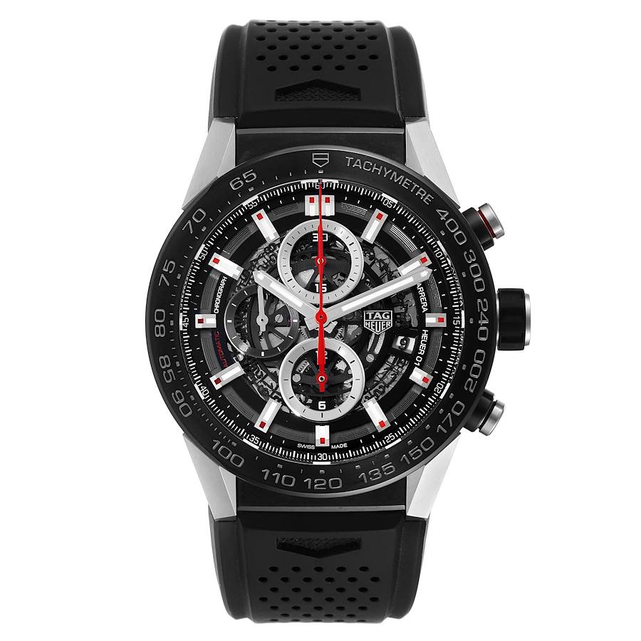 TAG Heuer Carrera Calibre Heuer 01 Skeleton Mens Watch CAR2A1Z Card SwissWatchExpo