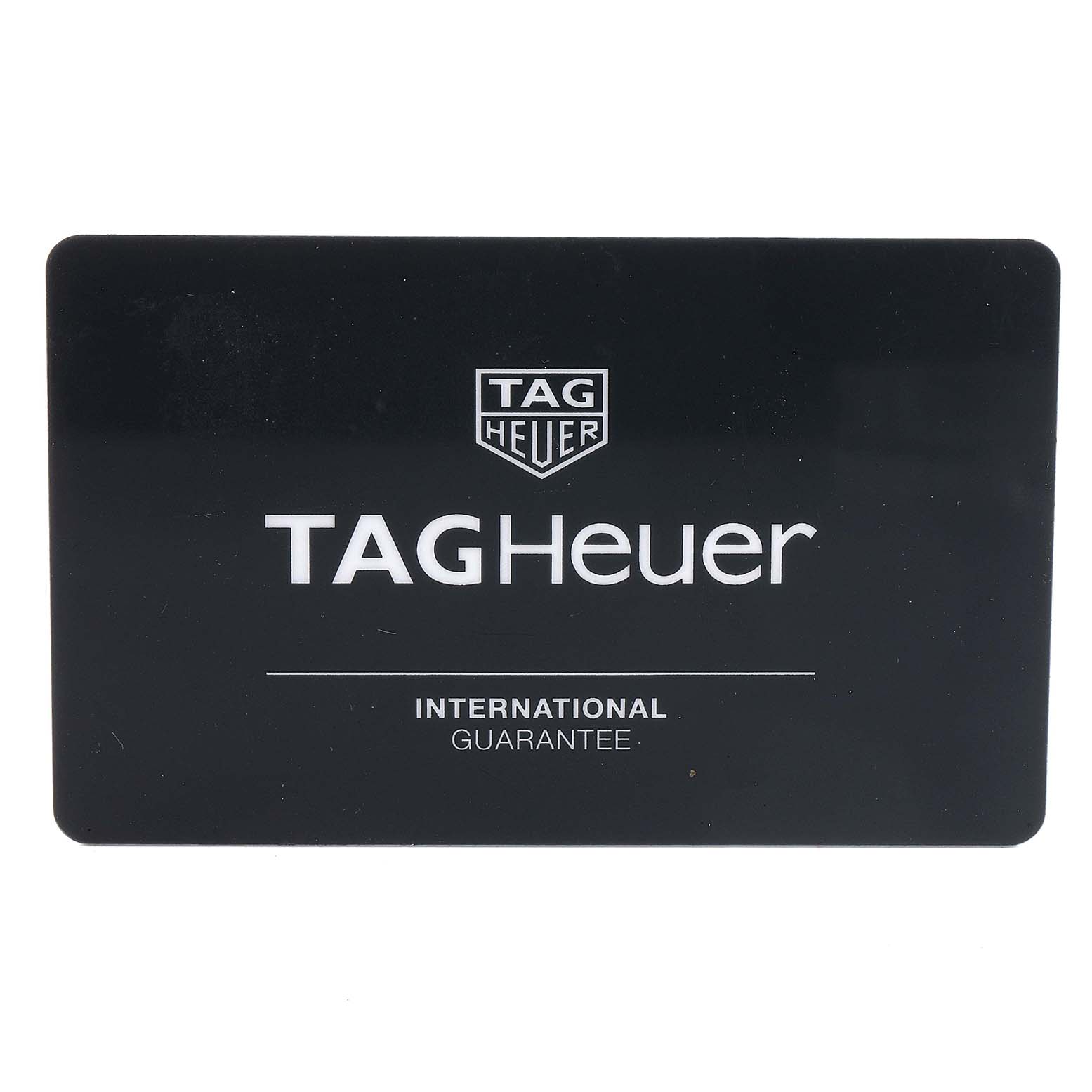 This is an image of the International Guarantee card for the Tag Heuer Carrera CAR201Z.BA0714 Men
s Stainless Steel Black Dial CAR201Z.BA0714 Men
s Stainless Steel Black Dial watch.