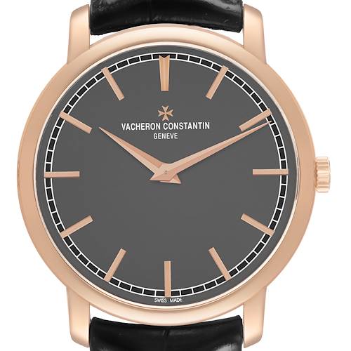 Photo of Vacheron Constantin Patrimony Traditionnelle Rose Gold Grey Mens Watch 43075