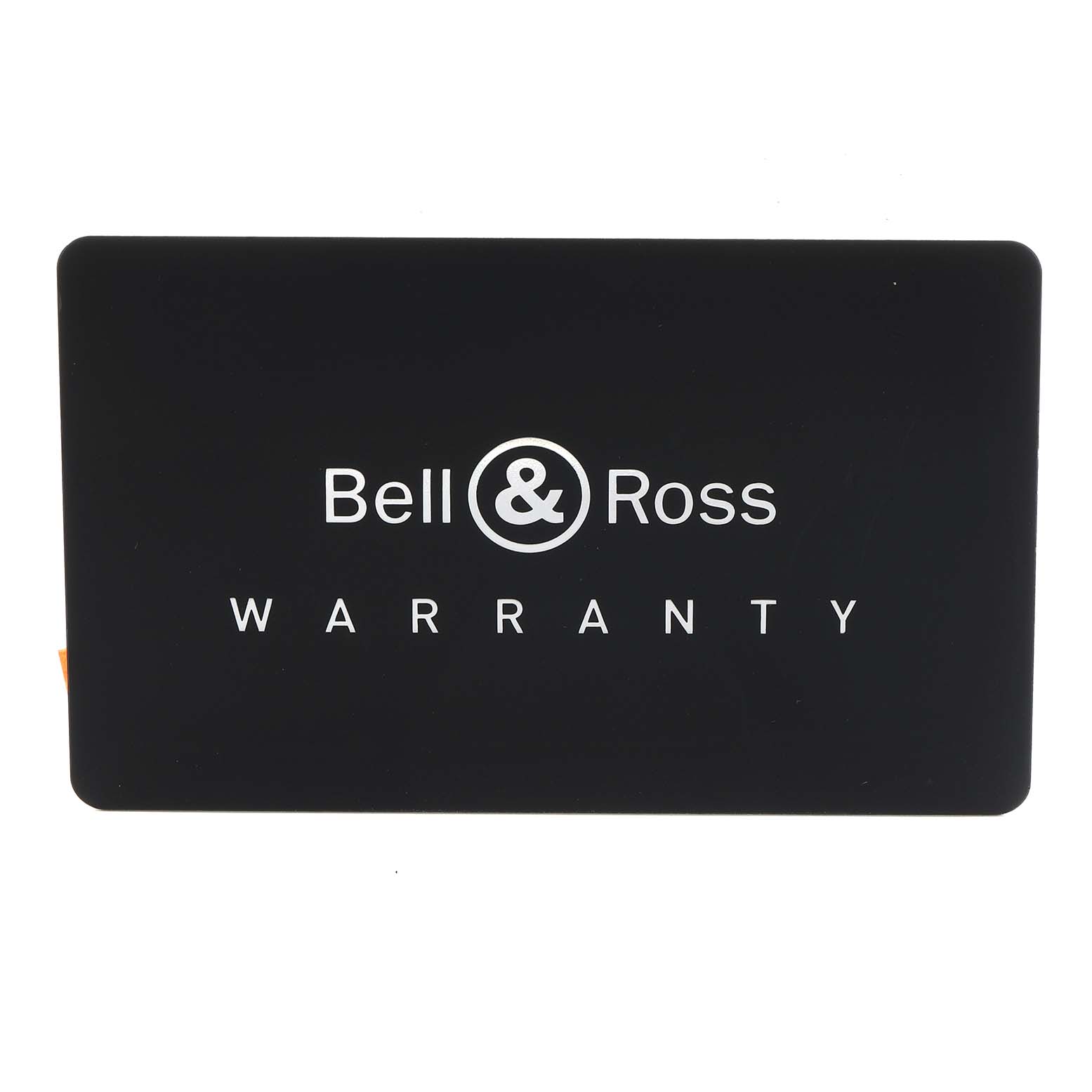 The image shows a Bell 
Ross Heritage BRV293 Men
s Stainless Steel Blue Dial model warranty card in a rectangular shape, viewed from the front.