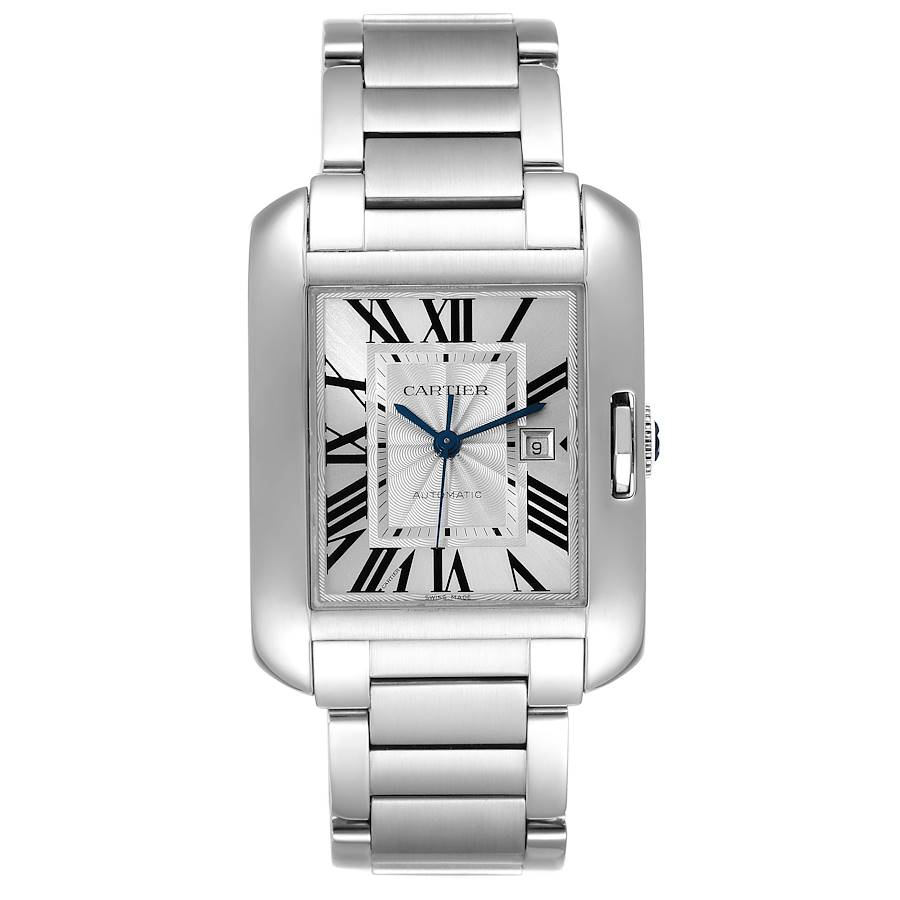 Cartier Tank Anglaise Silver Dial Steel 