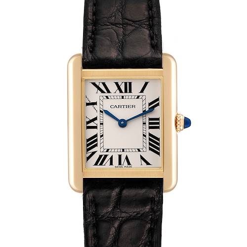 Photo of Cartier Tank Solo Yellow Gold Steel Silver Dial Ladies Watch W5200002