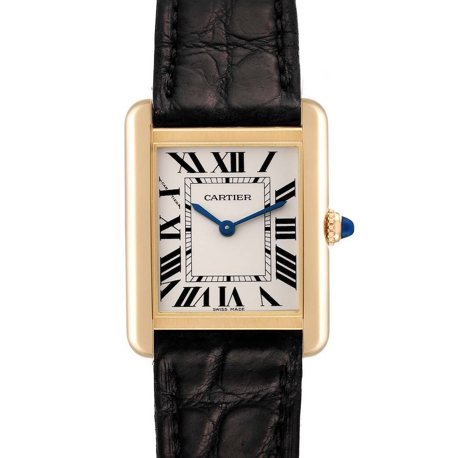 Cartier Tank Solo Yellow Gold Steel Silver Dial Ladies Watch W5200002 SwissWatchExpo