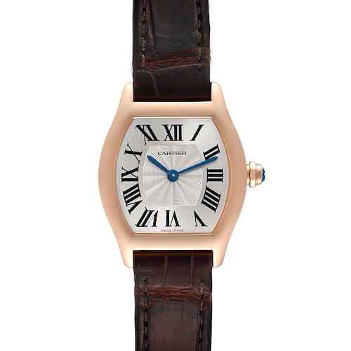 Photo of Cartier Tortue Small 18k Rose Gold Brown Strap Ladies Watch W1556360