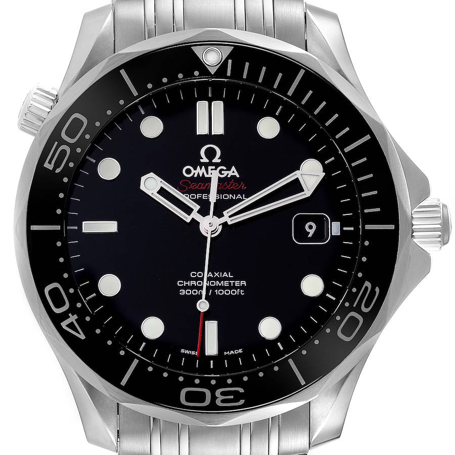 Omega Seamaster Co-Axial Black Dial Mens Watch 212.30.41.20.01.003 Box Card SwissWatchExpo