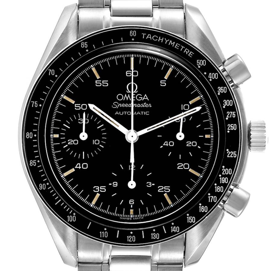Omega Speedmaster Reduced Hesalite Chronograph Steel Watch 3510.50.00 Card SwissWatchExpo