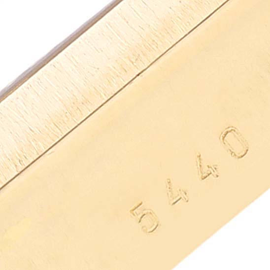 The image shows a close-up angle of the Rolex Cellini 5440/8 Men's Yellow Gold Champagne Dial 5440/8 Men's Yellow Gold Champagne Dial model, focusing on the engraved number "5440" on the gold case.