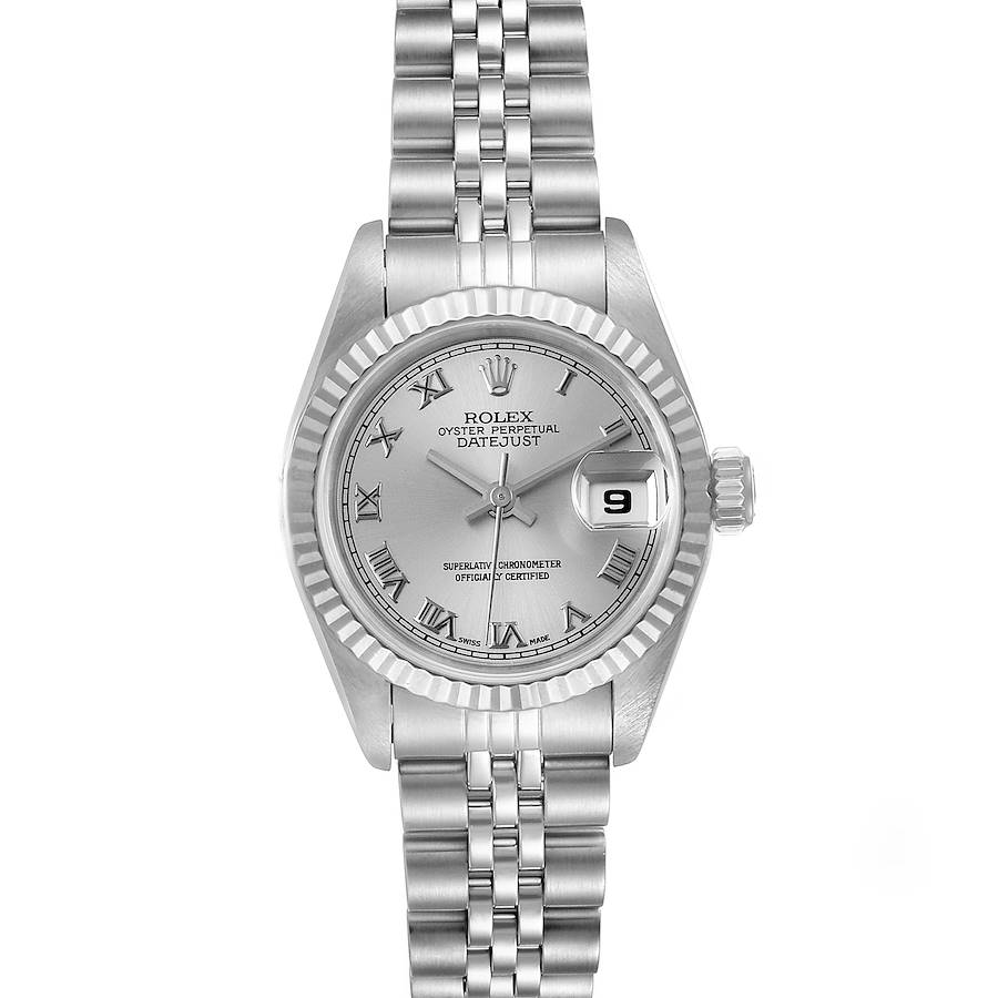 Rolex Datejust 26 Steel White Gold Silver Roman Dial Ladies Watch 69174 SwissWatchExpo