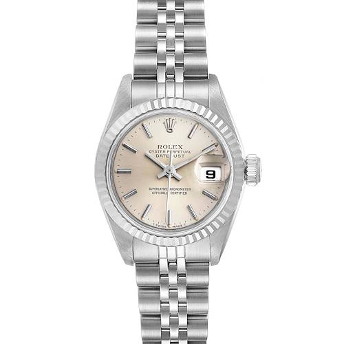 Photo of Rolex Datejust Silver Dial Steel White Gold Ladies Watch 69174 Box Papers