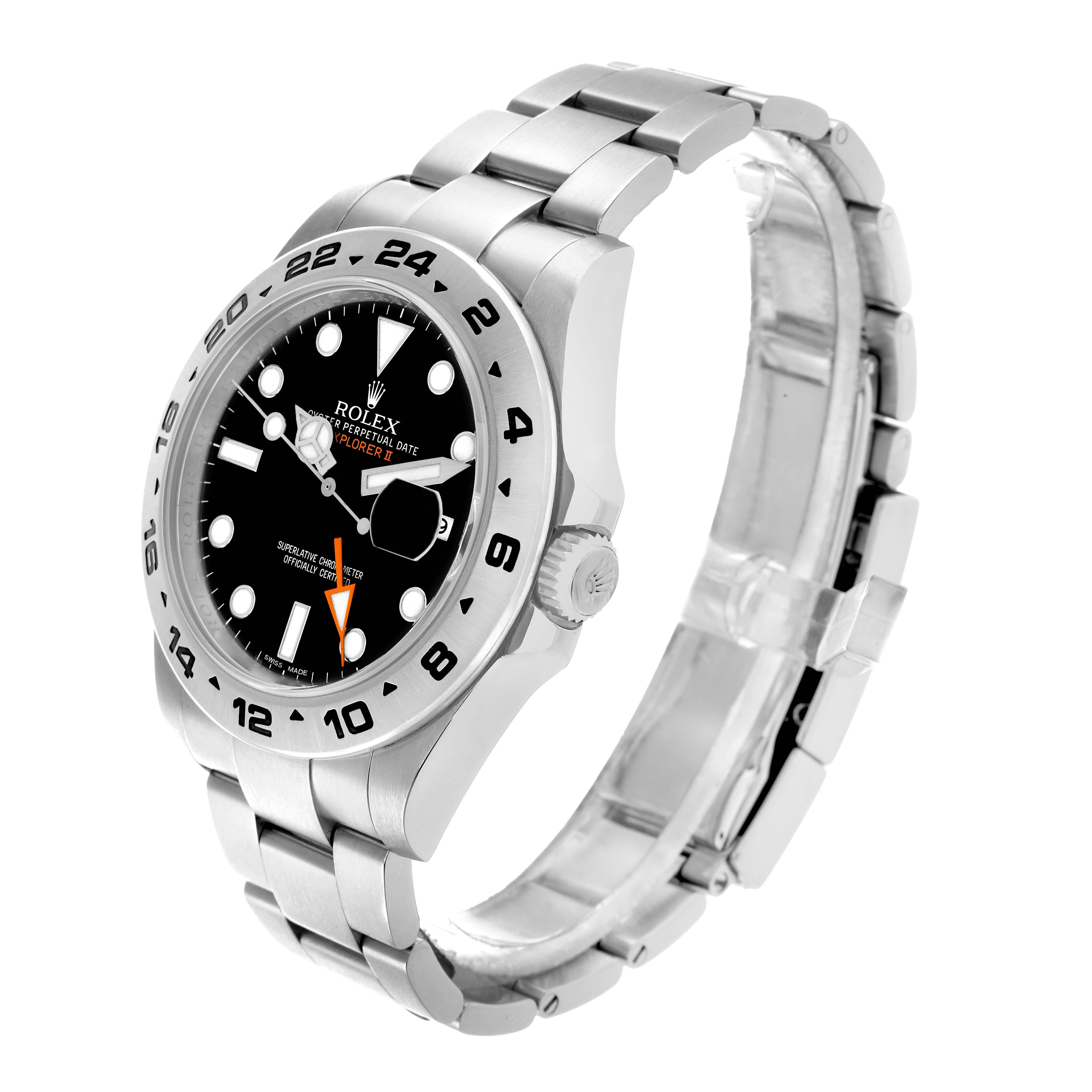 The Rolex Explorer 216570 Men
s Stainless Steel Black Dial model is shown at a three-quarter angle, highlighting the dial, bezel, crown, and bracelet.