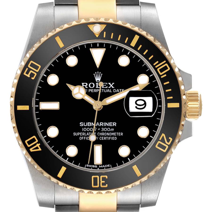 Rolex Submariner Steel Yellow Gold Black Dial Mens Watch 116613 SwissWatchExpo