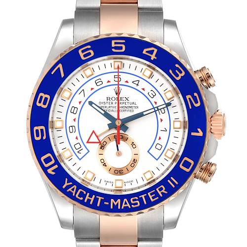 Photo of Rolex Yachtmaster II Rolesor EveRose Gold Steel Mens Watch 116681 Box Card