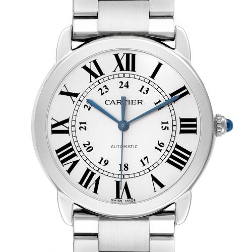 Photo of Cartier Ronde Solo Steel Silver Dial Mens Watch WSRN0012 Card