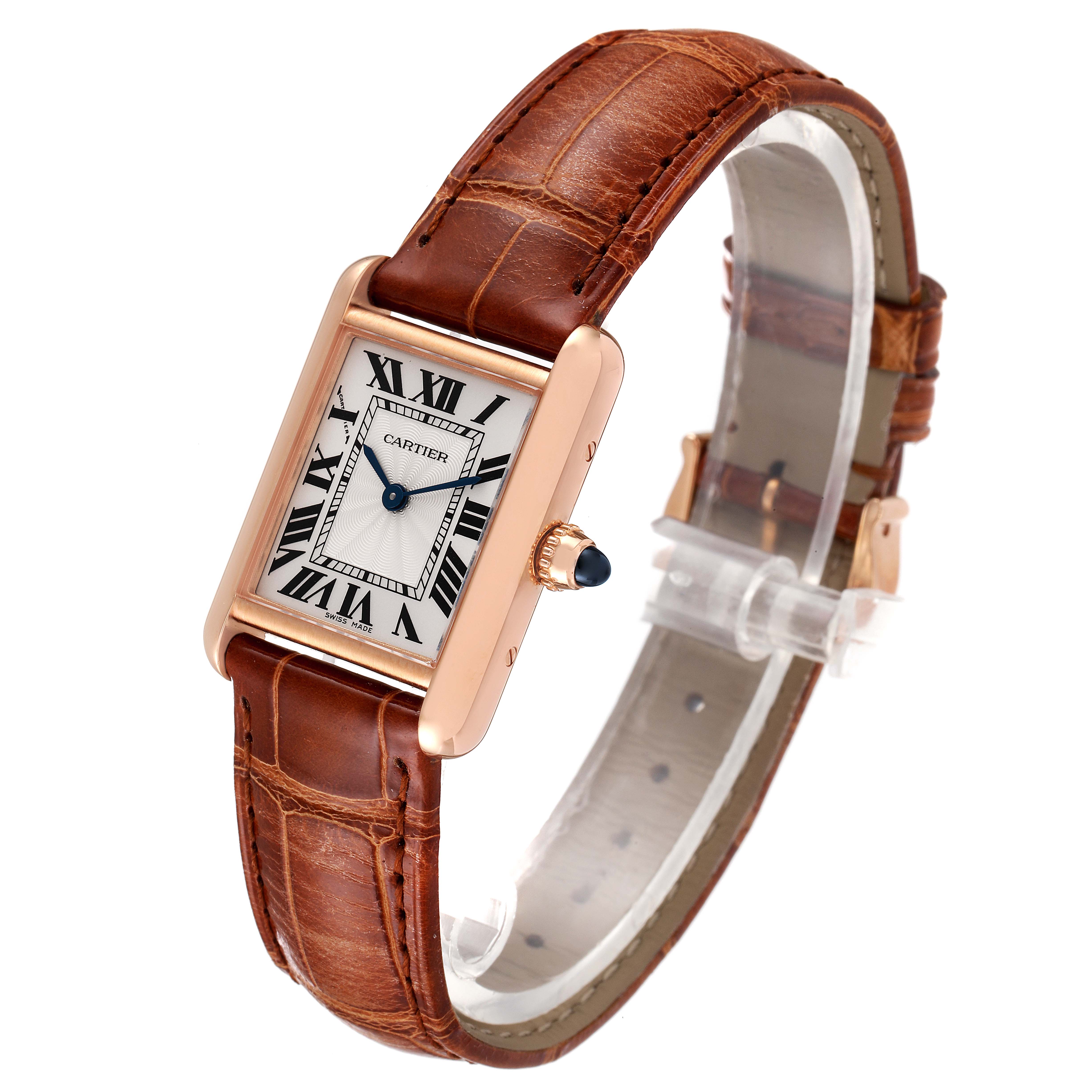 Cartier Tank Louis 18k Rose Gold Mechanical Ladies Watch WGTA0010 Box ...